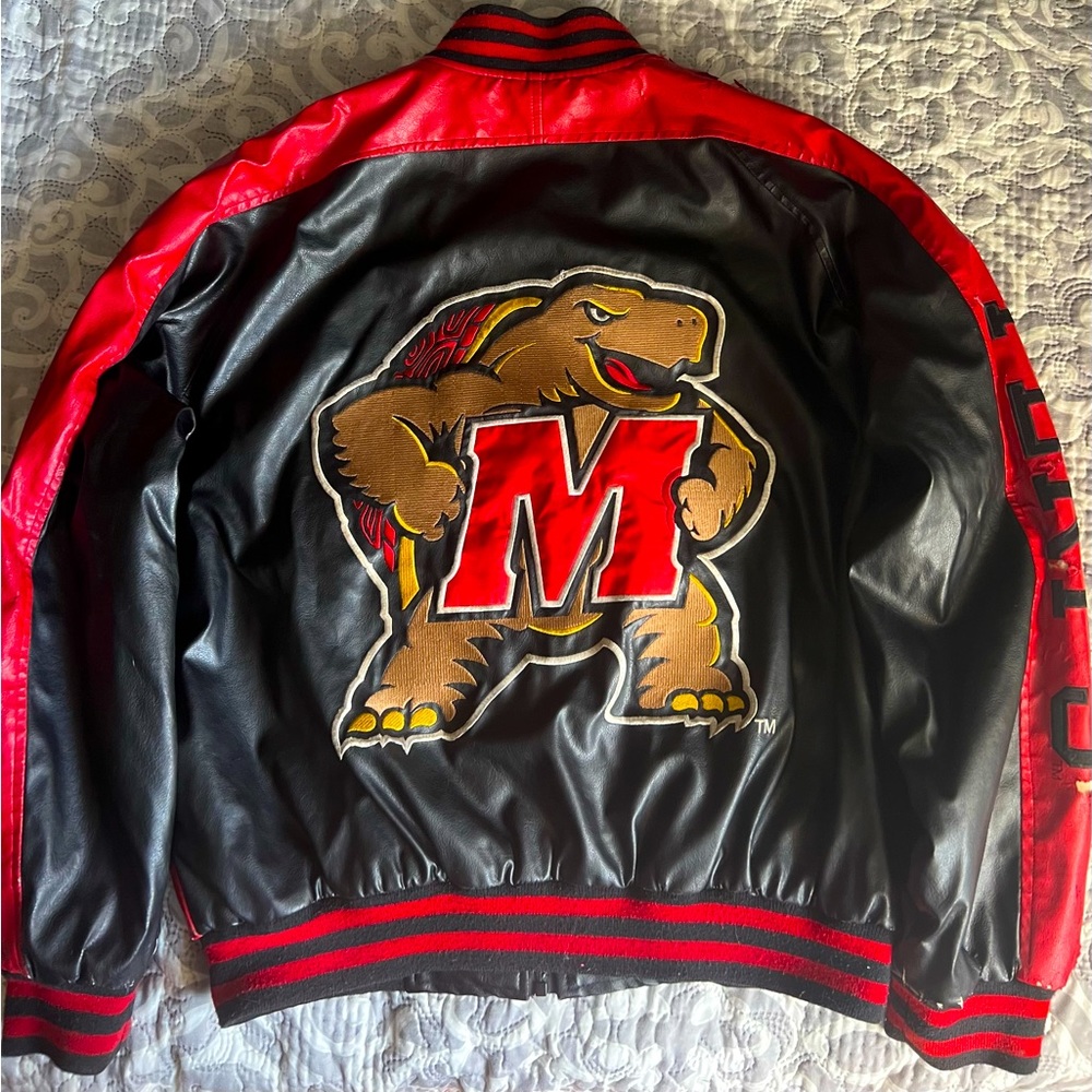 Steve & Barry’s Brand - university of Maryland varsity jacket, faux leather